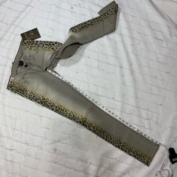 TRUE RELIGION BRAND JEANS “JUDE” Gray Leopard Print Women's Skinny Denims 24 NWT - Picture 10 of 16